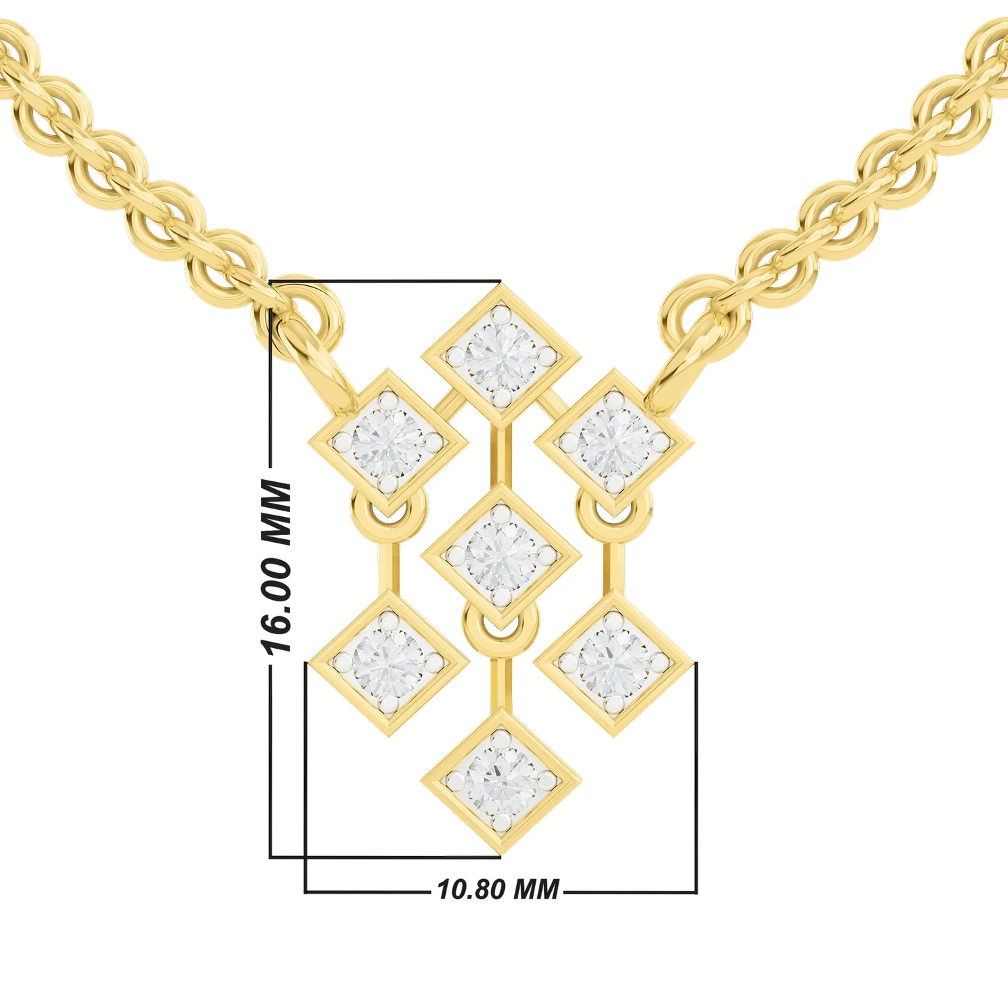 Radiance Cascade Pendant | Gold Diamond Pendant | Lab Grown Diamond Pendant Pendant