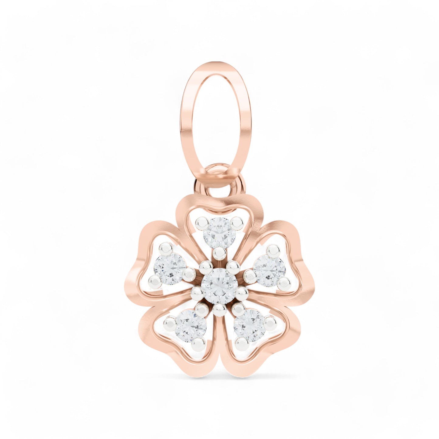 Blooming Grace Pendant | Gold Diamond Pendant | Lab Grown Diamond Pendant Pendant 18k-Rose-Gold