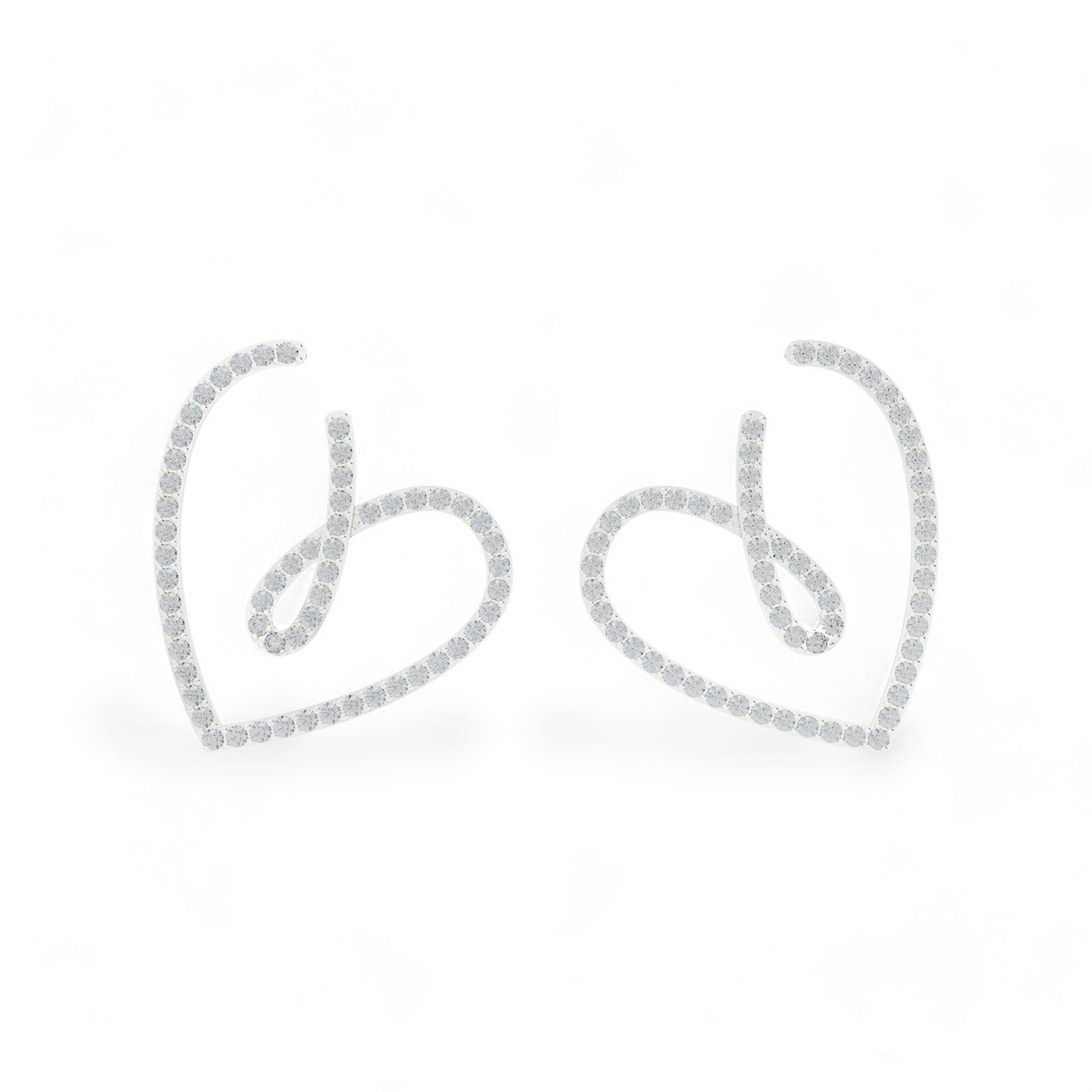 Romantic Heart Drop Earrings | 925 Silver 18k Gold Plated Earring | Gold Vermeil Jewellery | Party Wear Earring Earring White