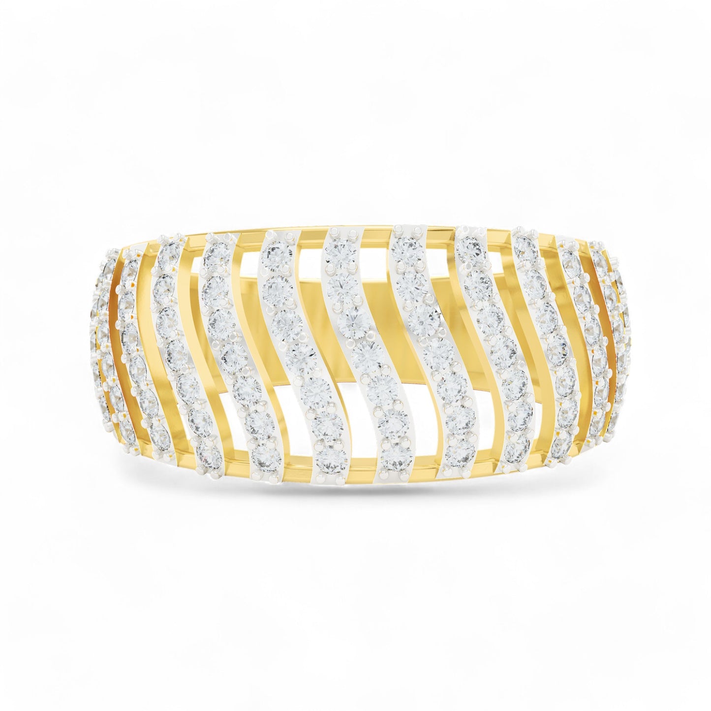 Ripple Elegance Ring | 925 Silver 18k Gold Plated Jewellery | Gold Vermeil | Party Wear Ring Ring