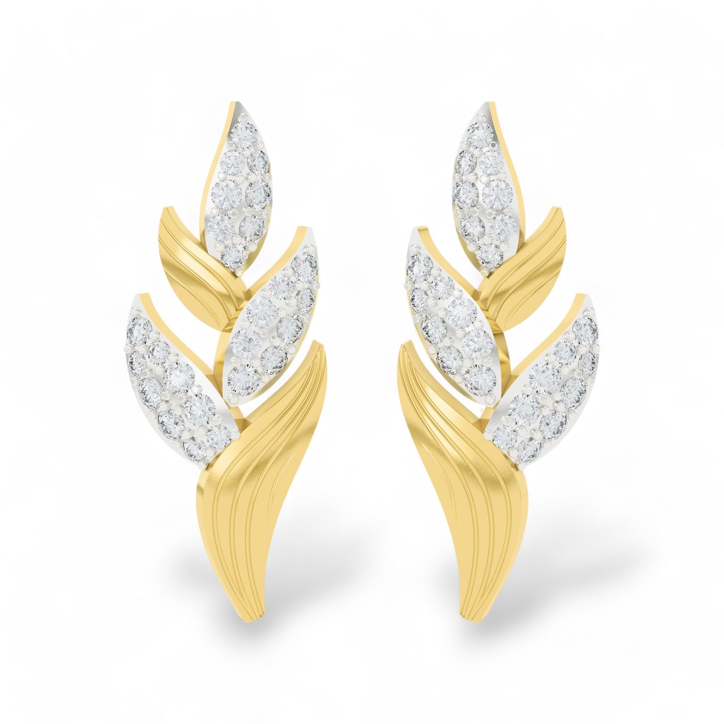Flora Glow Climber Earrings | 925 Silver Earring 18k Gold Plated | Gold Vermeil Jewellery | Party Wear Earring Earring Gold-Vermeil