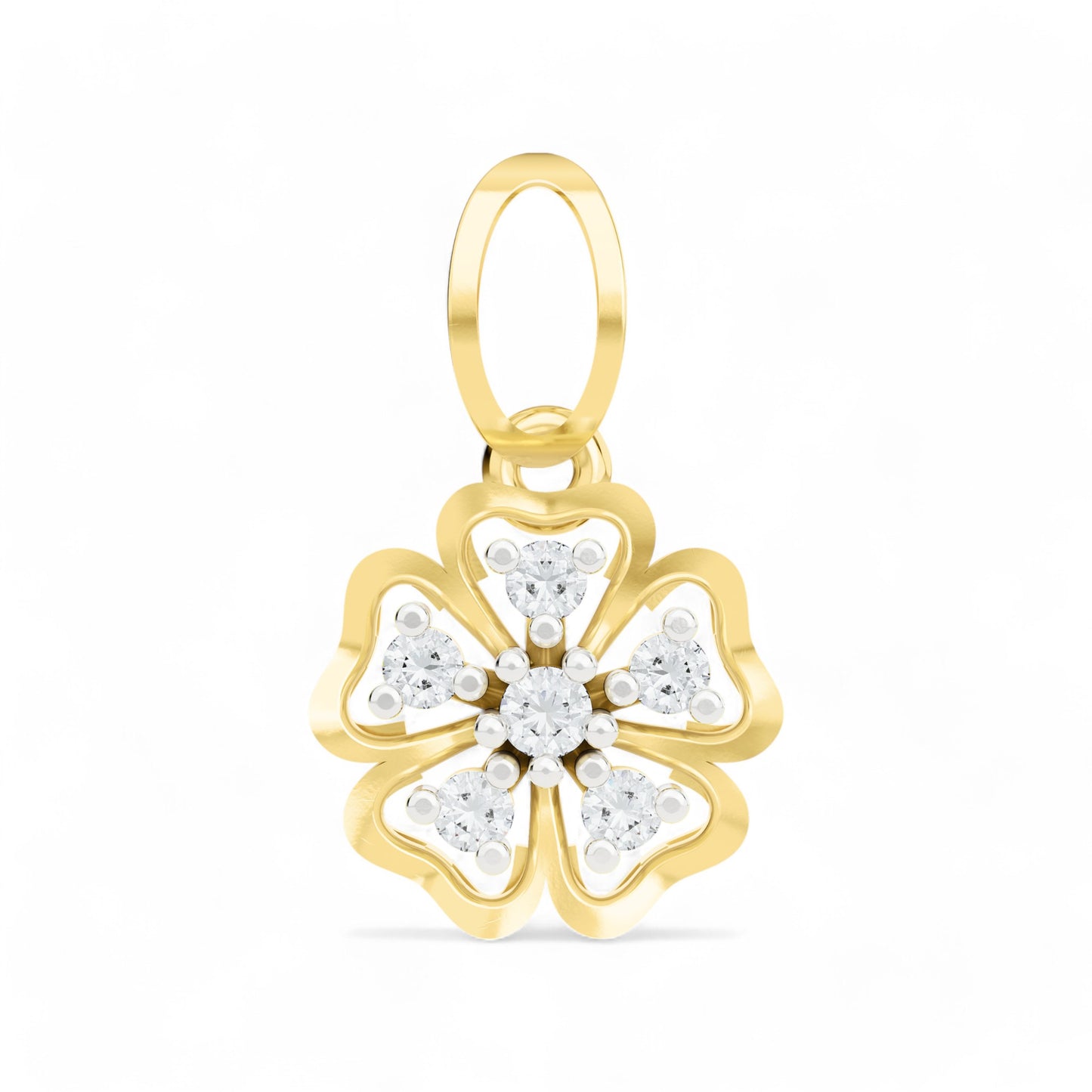 Blooming Grace Pendant | Gold Diamond Pendant | Lab Grown Diamond Pendant Pendant 18k-Yellow-Gold