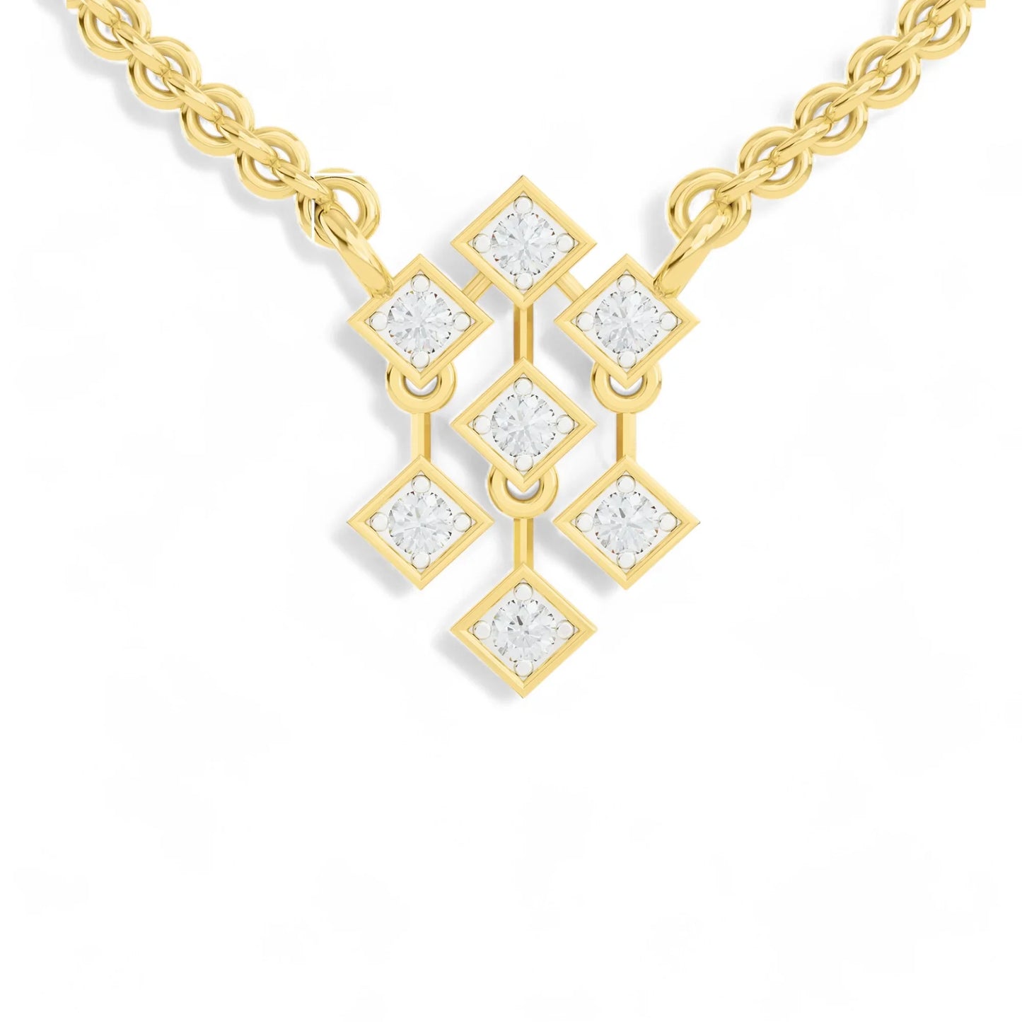 Radiance Cascade Pendant | Gold Diamond Pendant | Lab Grown Diamond Pendant Pendant 18k-Yellow-Gold