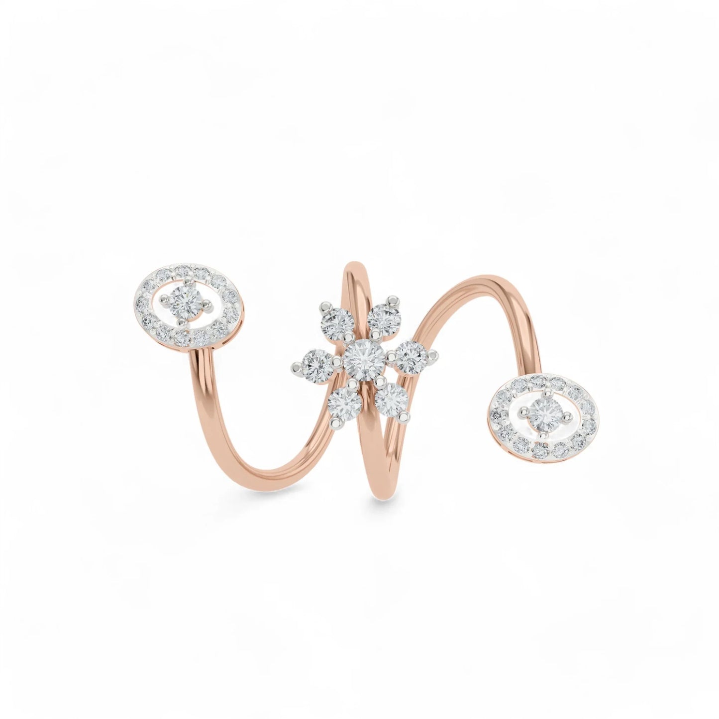 Swirl Silver Ring | 925 Silver 18k Gold Plated Ring