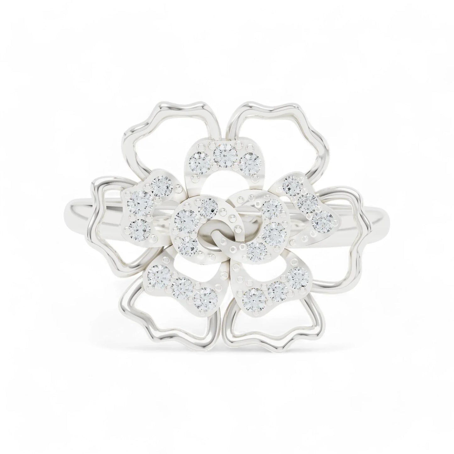 Blossom Halo Ring | 925 Silver 18k Gold Plated Jewellery
