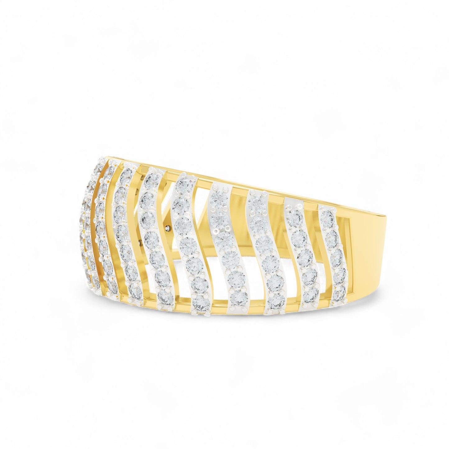 Ripple Elegance Ring | 925 Silver 18k Gold Plated Jewellery | Gold Vermeil | Party Wear Ring Ring