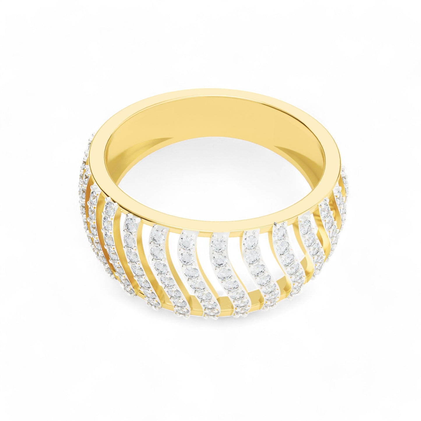 Ripple Elegance Ring | 925 Silver 18k Gold Plated Jewellery | Gold Vermeil | Party Wear Ring Ring