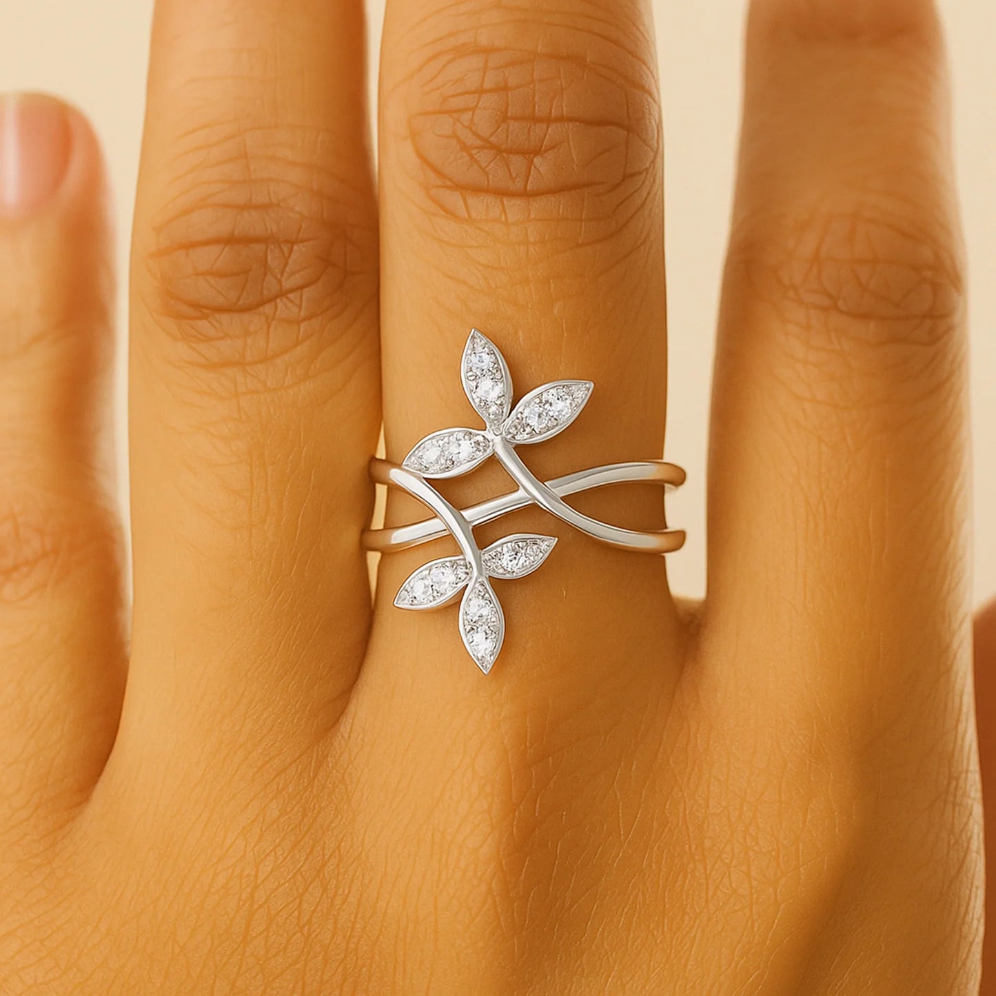 Flora Essence Band Ring | 925 Silver 18k Gold Plated Jewellery