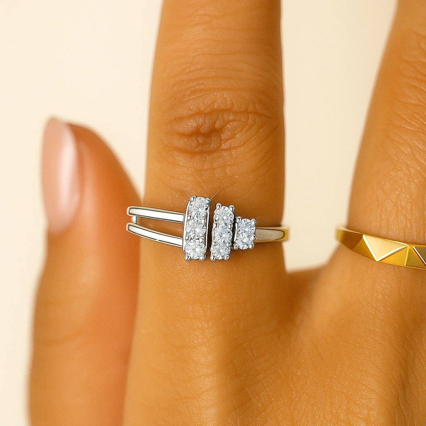 Aurora Orbit Ring | 925 Silver 18k Gold Plated Jewellery