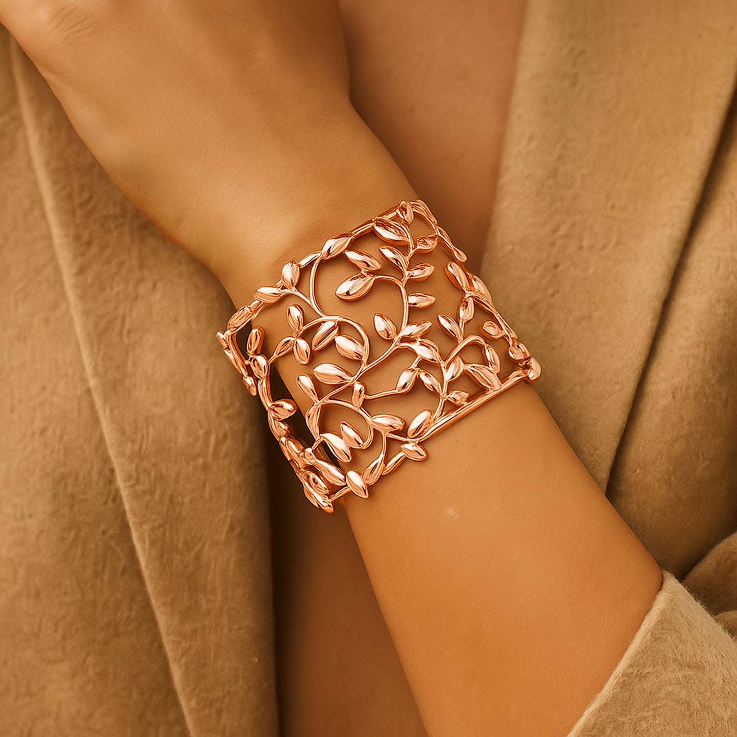 Elegant Vine Leaf Bracelet | 925 Silver 18k Gold Plated Jewellery