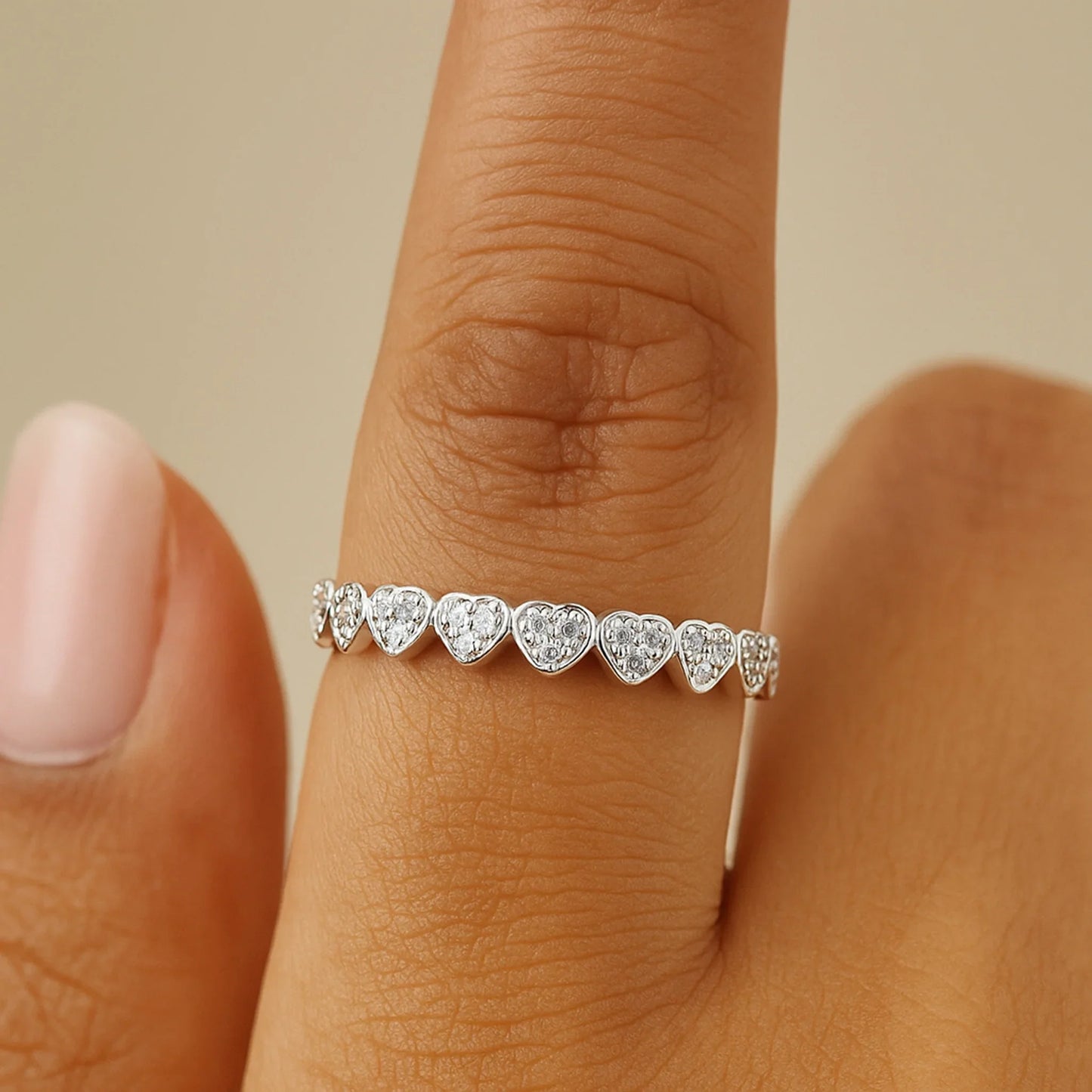 925 Silver Heartline Ring | 925 Silver 18k Gold Plated Jewellery