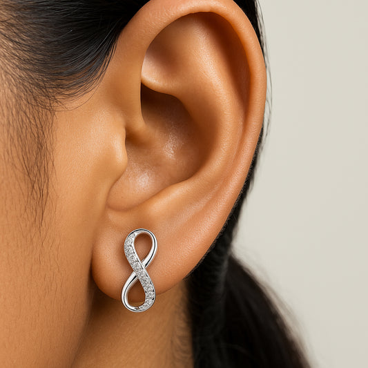 Sparkling Infinity Earring | 925 Silver 18k Gold Plated Jewellery