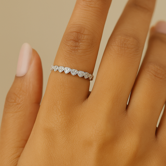 925 Silver Heartline Ring | 925 Silver 18k Gold Plated Jewellery