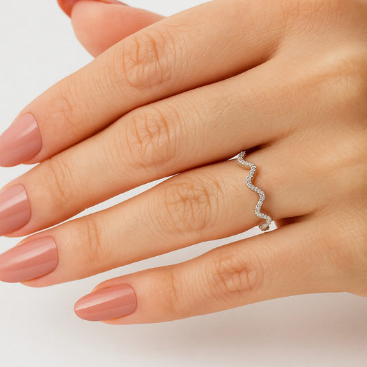 Aurora Wave Ring | 925 Silver 18k Gold Plated Jewellery