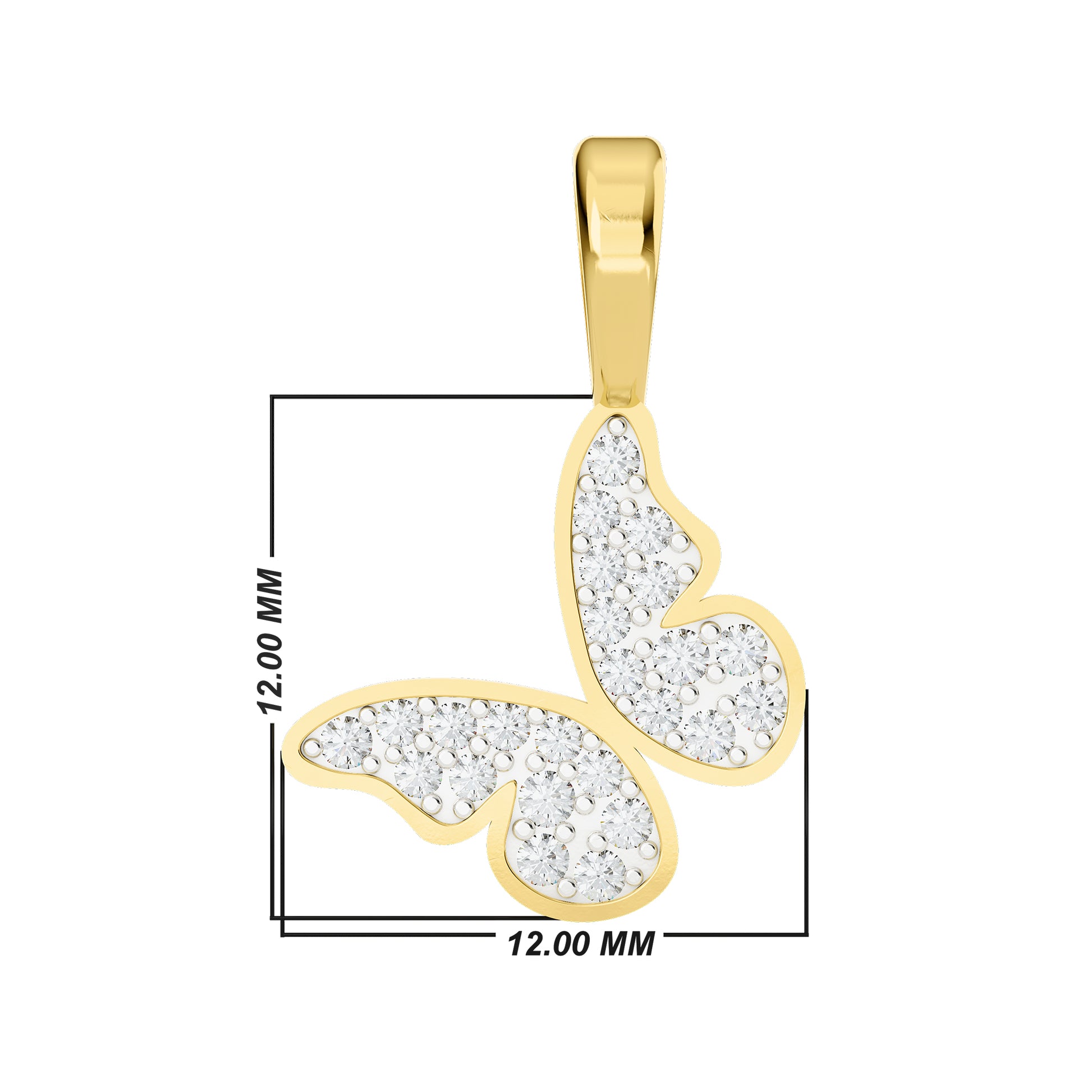Celestial Butterfly Charm Pendant | Gold Diamond Pendant | Lab Grown Diamond Pendant  Pendant