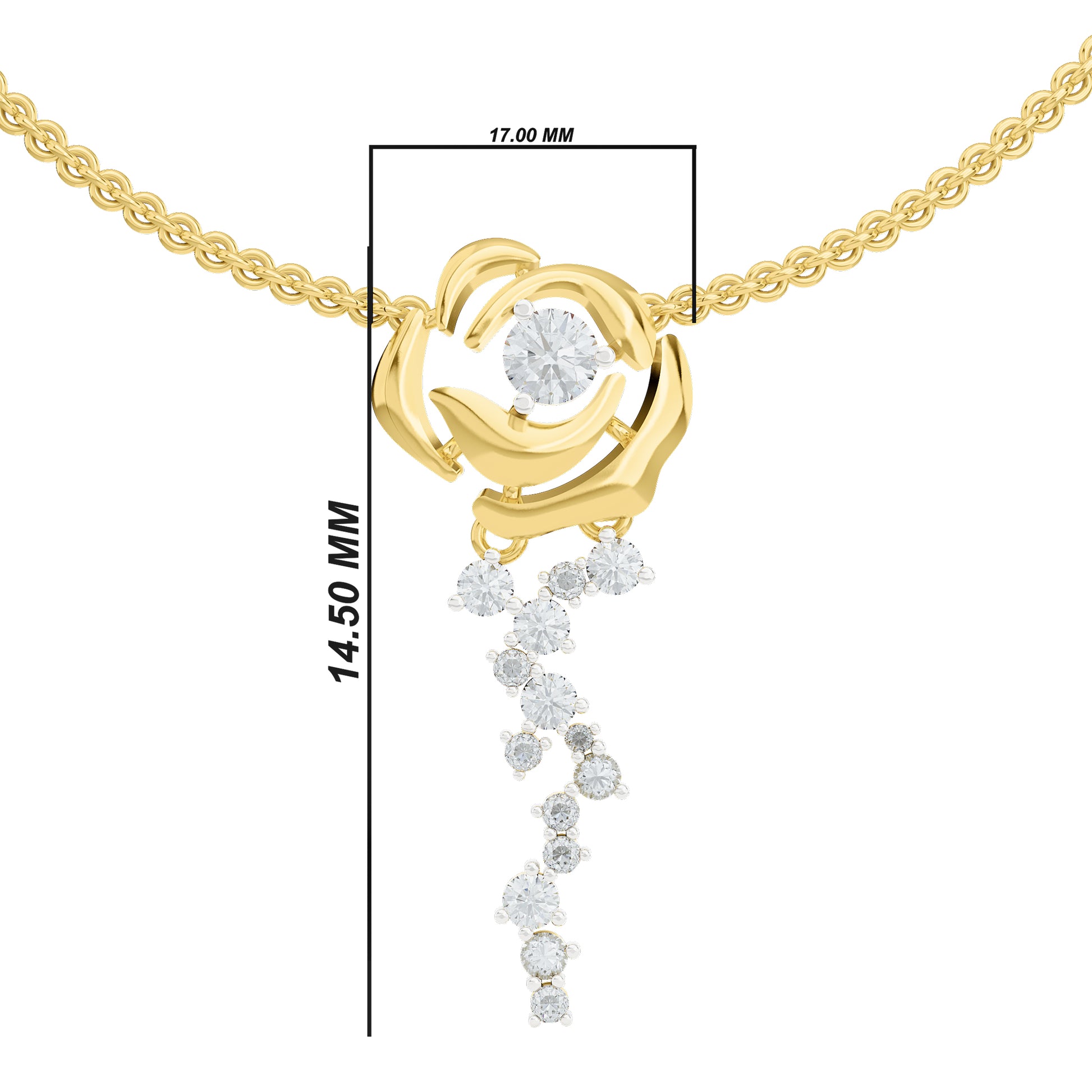 Petals of Love Pendant | 925 Silver 18k Gold Plated Pendant | Gold Vermeil Jewellery | Party Wear Pendant  Pendant
