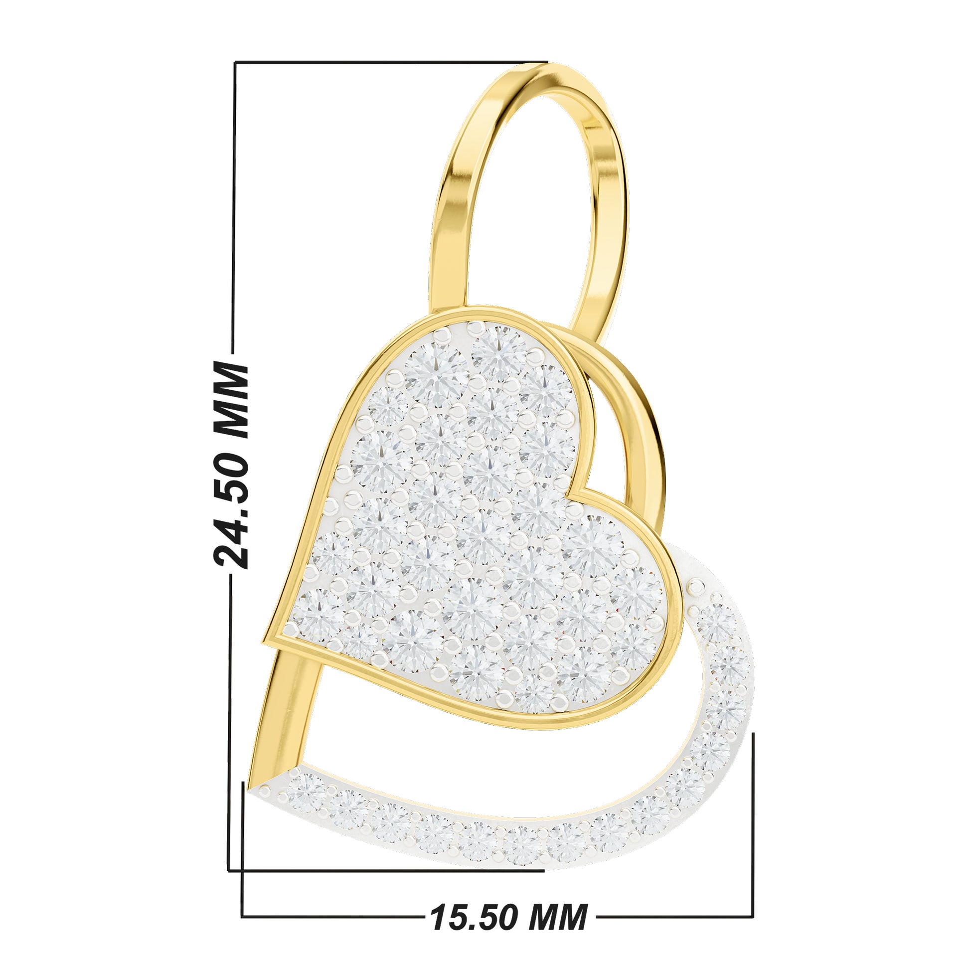 Cherished Heart Pendant | 925 Silver 18k Gold Plated Pendant | Gold Vermeil Jewellery | Party Wear Pendant  Pendant