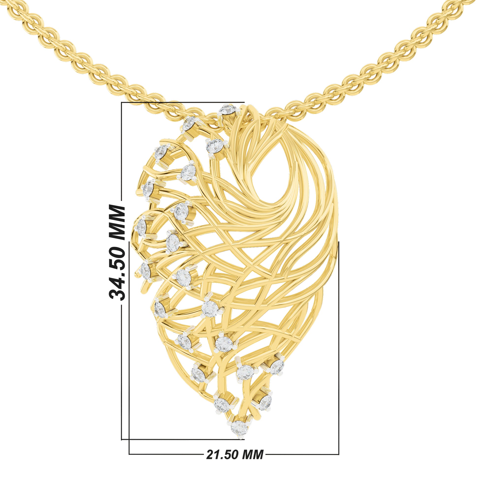 Heart's Symphony Pendant | 925 Silver 18k Gold Plated Pendant | Gold Vermeil Jewellery | Party Wear Pendant  Pendant