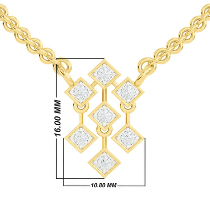 Radiance Cascade Pendant | Gold Diamond Pendant | Lab Grown Diamond Pendant  Pendant