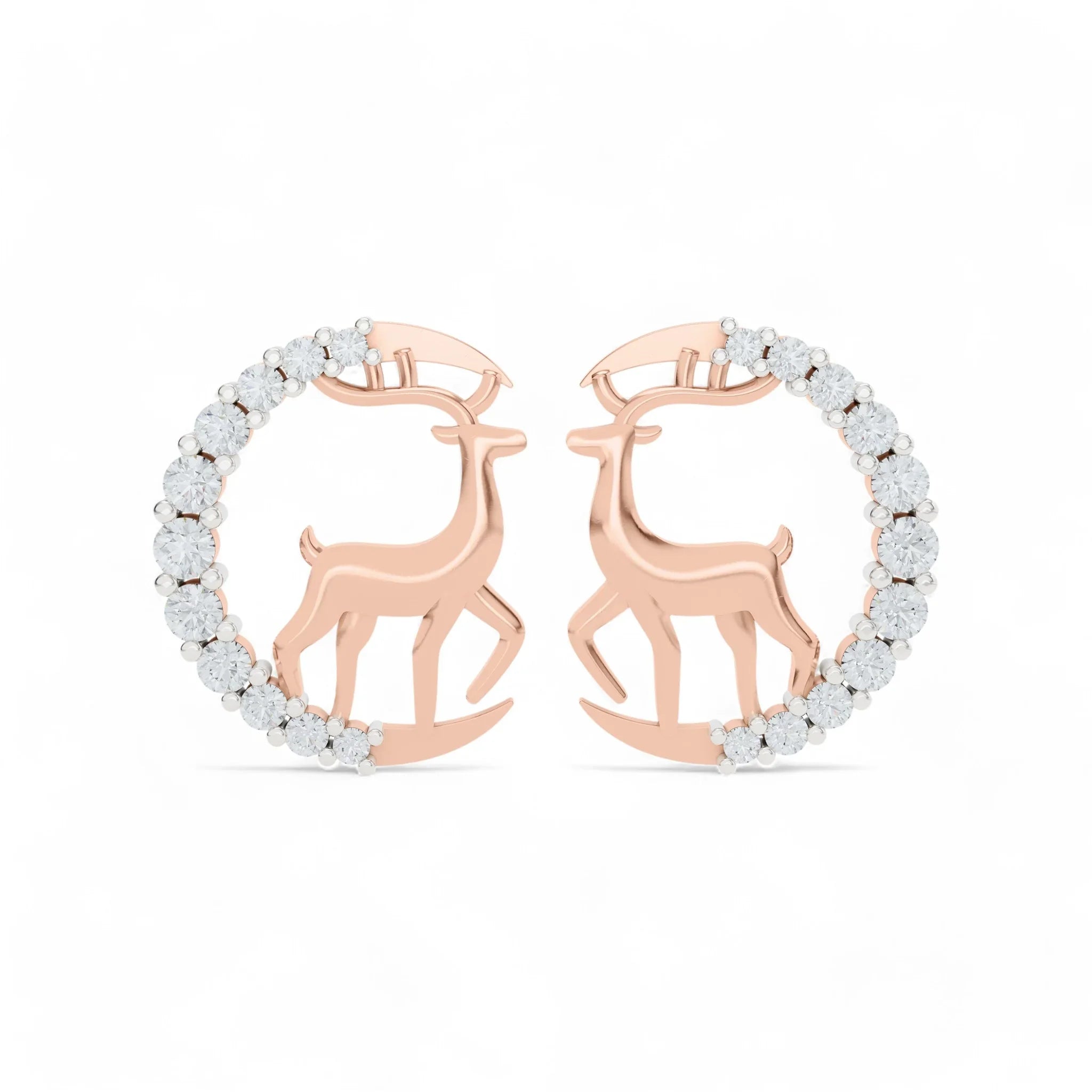 Enchanted Deer Studs Earrings | 925 Silver 18k Gold Plated Earring