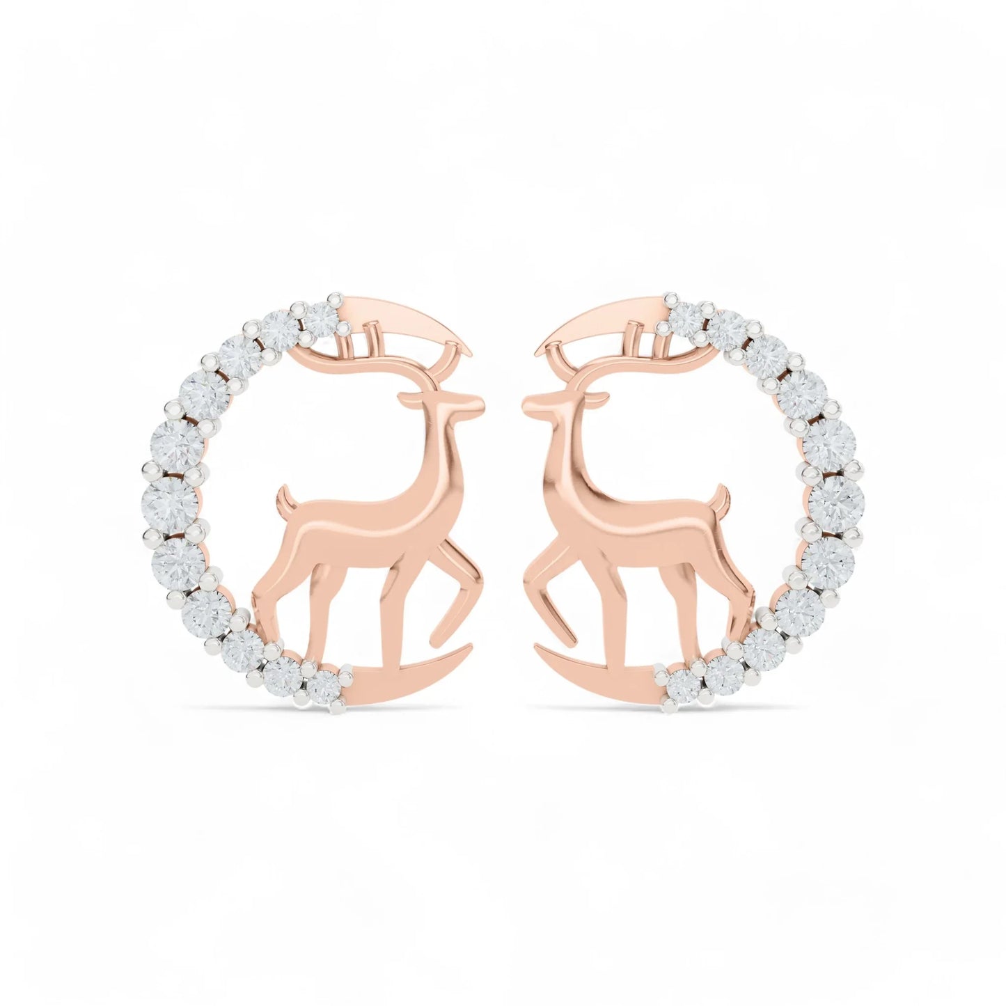 Enchanted Deer Studs Earrings | 925 Silver 18k Gold Plated Earring