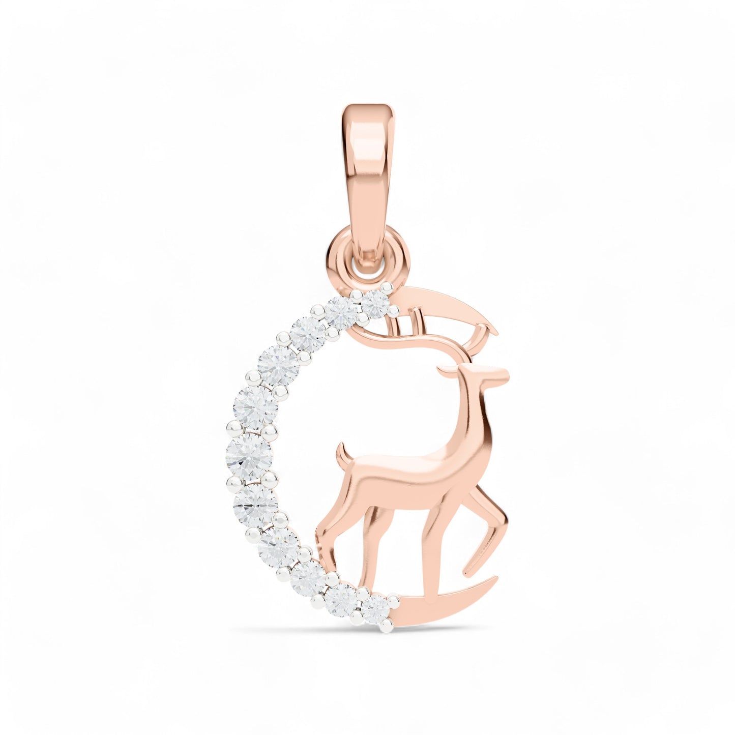 Enchanted Deer Pendant | Gold Diamond Pendant | Lab Grown Diamond Pendant  Pendant 18k-Rose-Gold