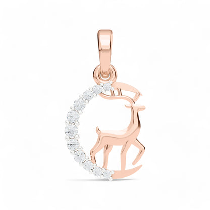 Enchanted Deer Pendant | Gold Diamond Pendant | Lab Grown Diamond Pendant  Pendant 18k-Rose-Gold