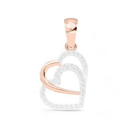 Soulmate's Heart Pendant | Gold Diamond Pendant | Lab Grown Diamond Pendant  Pendant 18k-Rose-Gold