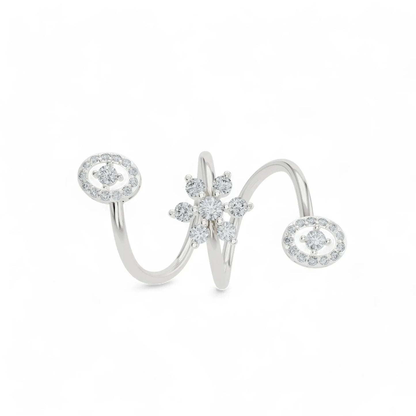 Swirl Silver Ring | 925 Silver 18k Gold Plated Ring | Gold Vermeil Jewellery | Party Wear Ring  Ring White-24