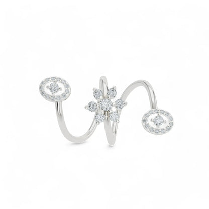 Swirl Silver Ring | 925 Silver 18k Gold Plated Ring | Gold Vermeil Jewellery | Party Wear Ring  Ring White-24