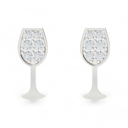 Radiant Toast Earring | 925 Silver 18k Gold Plated Earring | Gold Vermeil Jewellery | Party Wear Earring  Earring White