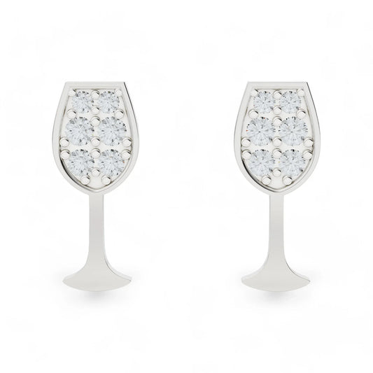 Radiant Toast Earring | 925 Silver 18k Gold Plated Earring | Gold Vermeil Jewellery | Party Wear Earring  Earring White