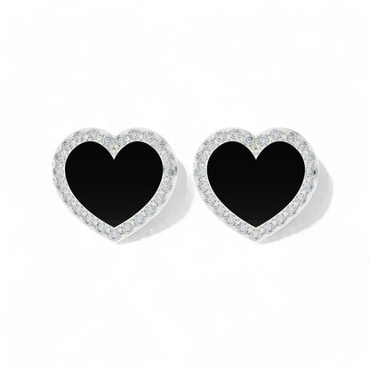 Mystic Heart Earrings | 925 Silver Earring | Gold Vermeil Jewellery | Party Wear Earring  Earring White