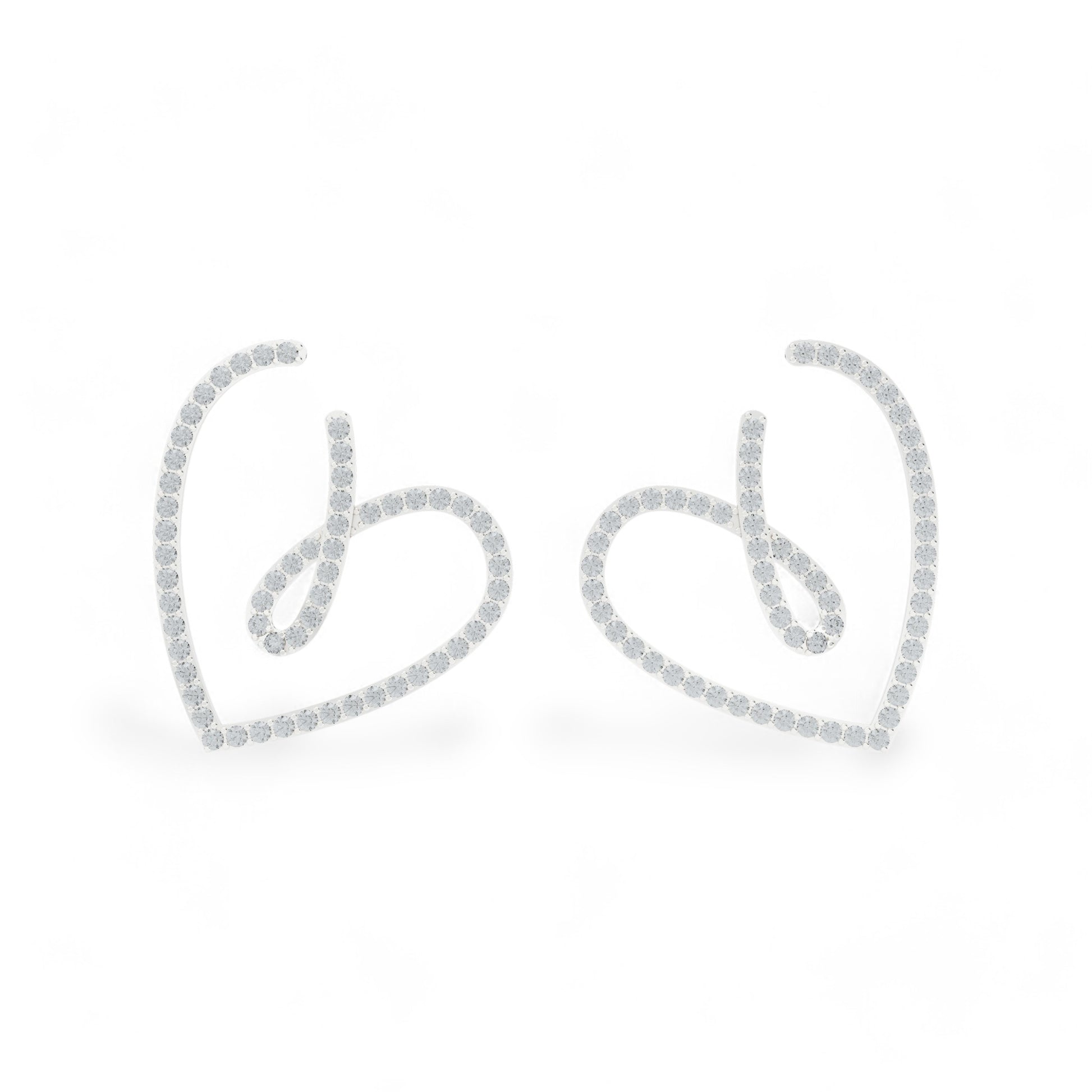 Romantic Heart Drop Earrings | 925 Silver 18k Gold Plated Earring | Gold Vermeil Jewellery | Party Wear Earring  Earring White