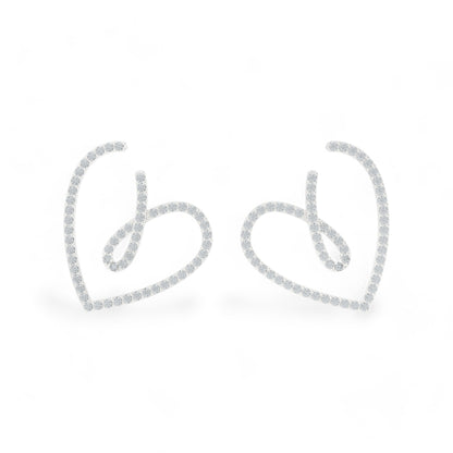 Romantic Heart Drop Earrings | 925 Silver 18k Gold Plated Earring | Gold Vermeil Jewellery | Party Wear Earring  Earring White