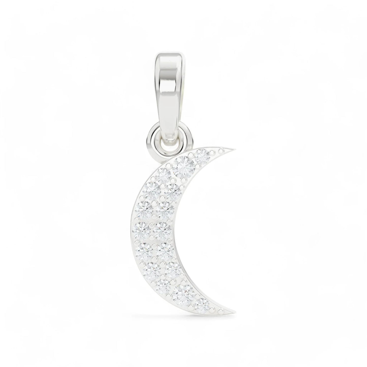 Crescent Shine Pendant | 925 Silver 18k Gold Plated Pendant | Gold Vermeil Jewellery | Party Wear Pendant  Pendant White