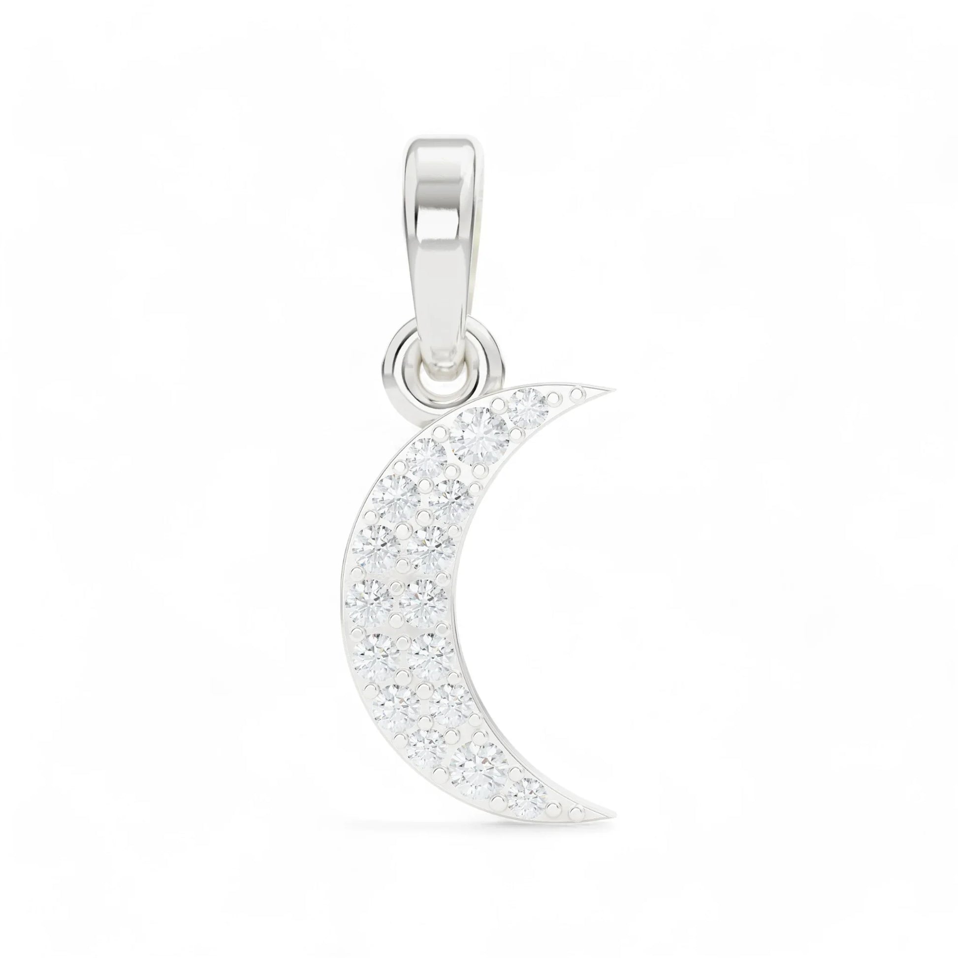 Crescent Shine Pendant | 925 Silver 18k Gold Plated Pendant | Gold Vermeil Jewellery | Party Wear Pendant  Pendant White