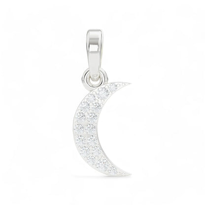 Crescent Shine Pendant | 925 Silver 18k Gold Plated Pendant | Gold Vermeil Jewellery | Party Wear Pendant  Pendant White