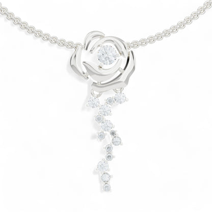 Petals of Love Pendant | 925 Silver 18k Gold Plated Pendant | Gold Vermeil Jewellery | Party Wear Pendant  Pendant White