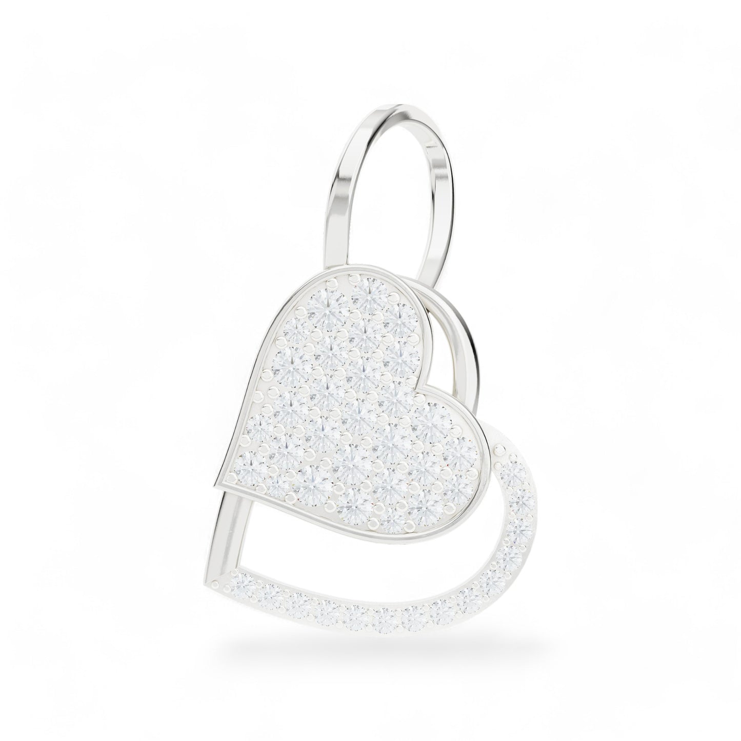 Cherished Heart Pendant | 925 Silver 18k Gold Plated Pendant | Gold Vermeil Jewellery | Party Wear Pendant  Pendant White