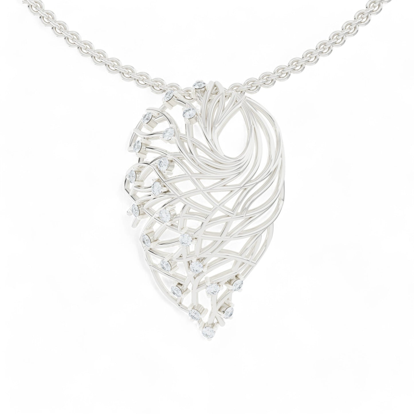 Heart's Symphony Pendant | 925 Silver 18k Gold Plated Pendant | Gold Vermeil Jewellery | Party Wear Pendant  Pendant White