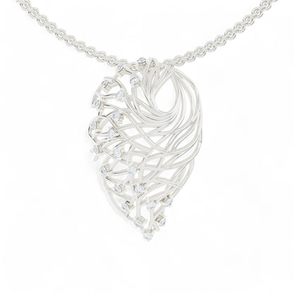 Heart's Symphony Pendant | 925 Silver 18k Gold Plated Pendant | Gold Vermeil Jewellery | Party Wear Pendant  Pendant White