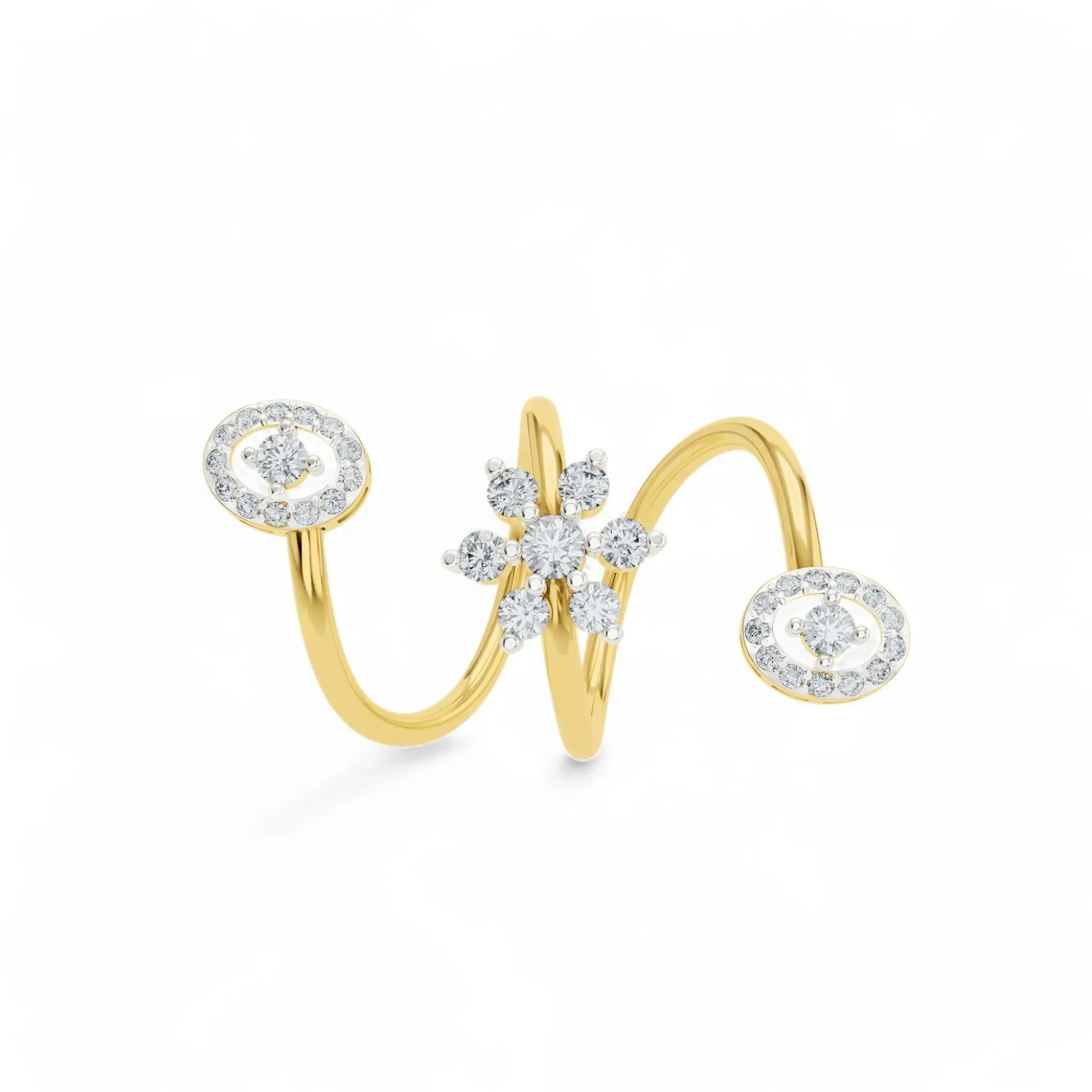 Swirl Silver Ring | 925 Silver 18k Gold Plated Ring | Gold Vermeil Jewellery | Party Wear Ring  Ring Gold-Vermeil-24