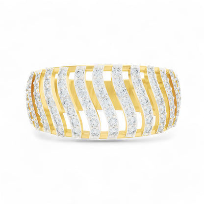 Ripple Elegance Ring | 925 Silver 18k Gold Plated Jewellery | Gold Vermeil | Party Wear Ring  Ring