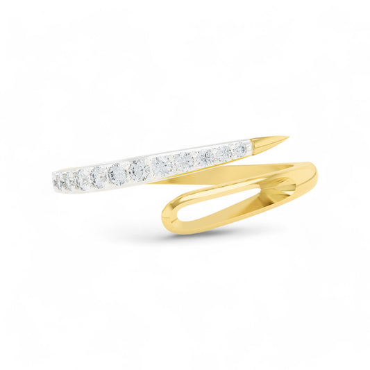 Threaded Elegance Gold Ring | Gold Diamond Jewellery | Lab Grown Diamond Jewellery  Ring