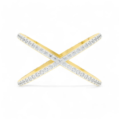 Crossed Paths Ring | 925 Silver 18k Gold Plated Jewellery | Gold Vermeil | Party Wear Ring  Ring