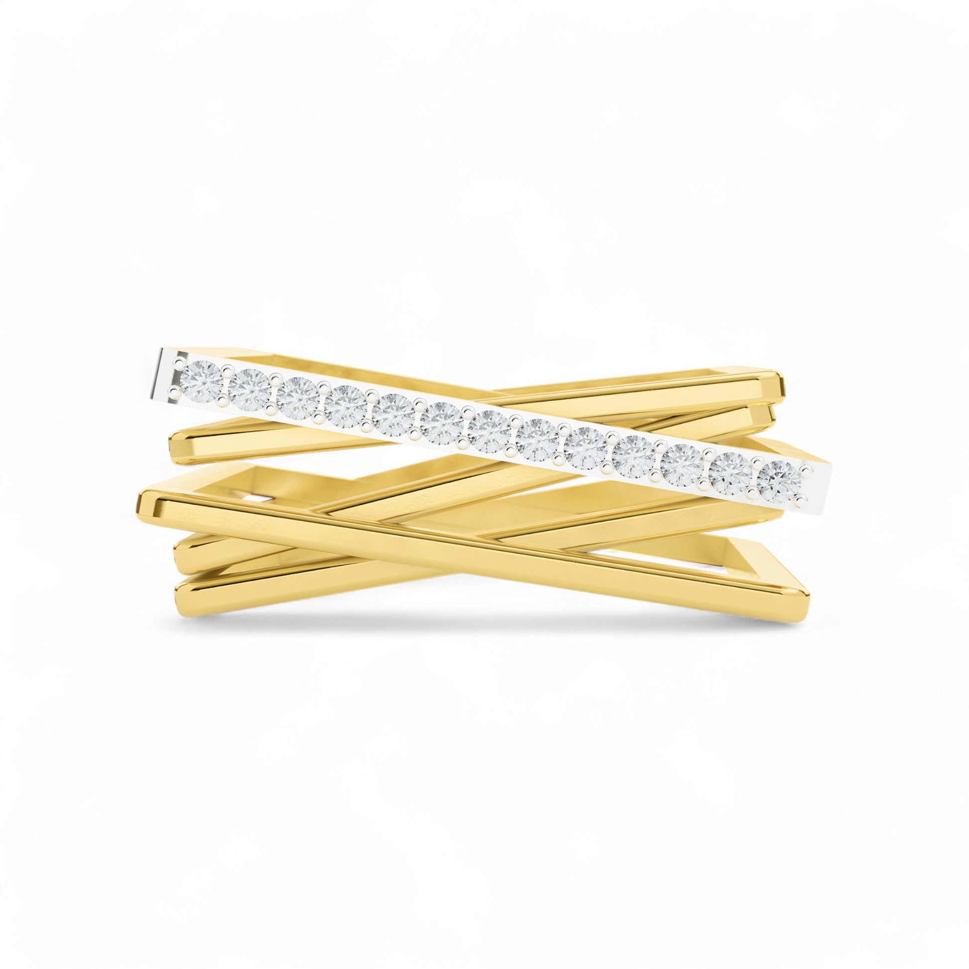 Abstract Geometry Ring | 925 Silver 18k Gold Plated Jewellery | Gold Vermeil Jewellery | Party Wear Ring  Ring