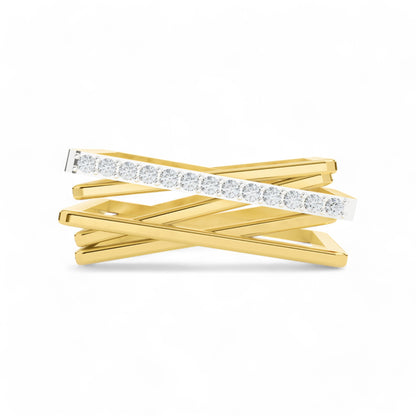 Abstract Geometry Ring | 925 Silver 18k Gold Plated Jewellery | Gold Vermeil Jewellery | Party Wear Ring  Ring