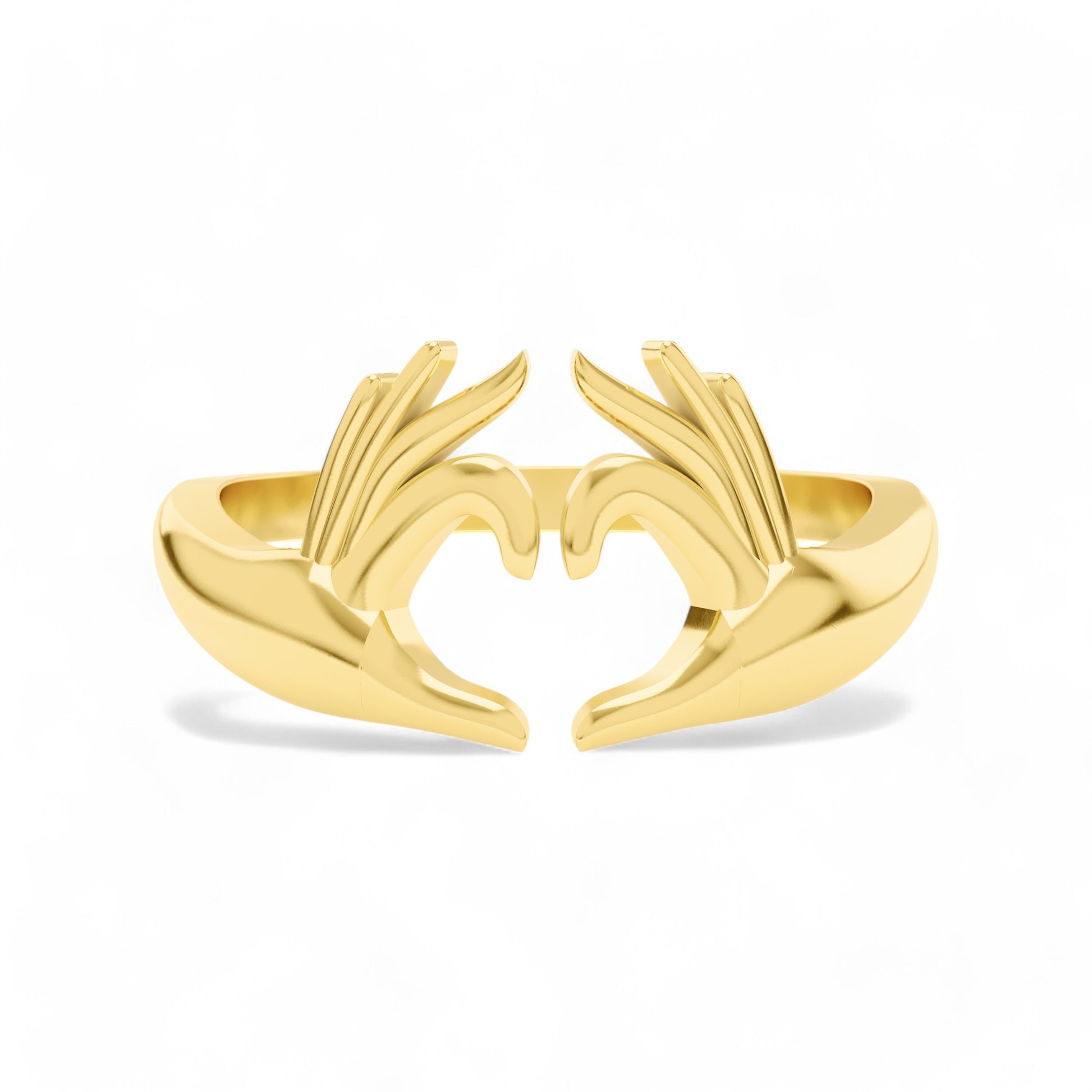 Hands of Love Band Ring | 925 Silver 18k Gold Plated Jewellery | Gold Vermeil | Party Wear Ring  Ring