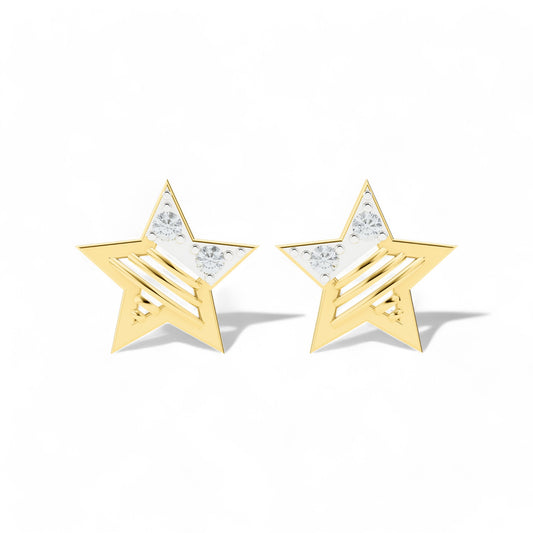 Starry Night Sparkle Studs | Gold Diamond Earrings | Lab Grown Diamond Earrings  Earring 18k-Yellow-Gold